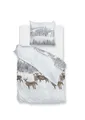 Zo! Home Flanell Bettwäsche 155x220 cm Cervo white Hirsch Wald Winter Bäume