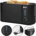 Toaster 4 Scheiben Langschlitz Edelstahl Brötchenaufsatz 1500W Schwarz BWare