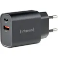 Intenso USB-Ladegerät Power Adapter W30AC, 30 Watt, 1x USB-C und 1x USB-A, 2 Ports, Schnellladegerät