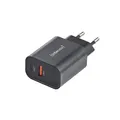 Intenso 30W USB-C & USB-A Schnellladegerät – Power Adapter mit Power Delivery (PD) & Quick Charge – Dual Port Netzteil für iPhone, Samsung Galaxy, iPad, Tablet – EU Stecker, schwarz