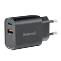 Intenso 30W USB-C PD + USB-A Dual-Port Schnellladegerät, Schwarz