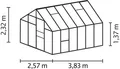 Meridian 1 9900 HKP 4 mm Gewächshaus 2 Dachfenster 1 Seitenfenster Hobbygärtner