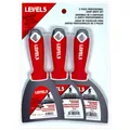 LEVEL5 Profi 3xSpachtel Set Edelstahl Softgriff Fugenmesser für Trockenbau 5-651