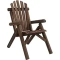 Outsunny Adirondack Stuhl Wetterfest Adirondack Chair Aus Holz Outdoor Gartenstuhl Mit Hoher Rückenlehne Und Armlehnen Balkonstuhl Gartensessel Für Garten, Terrasse  Balkon 83 X 68 X 101 Cm Verkohlt