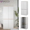 Schrank Betti 82 x 179 cm, Weiß Sonoma, 4-türig, Schlafzimmer Vicco