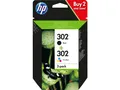 HP 302 / X4D37AE Tinten Doppelpack schwarz, color (2 Stück)