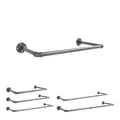 Natural Goods Berlin Kleider-Stange Pipe GARD Wall | Einfache Wand-Montage | Garderoben-Stange im Industrial Design | Kleider-Stangen aus Metall | DIY-Garderobe Temperguss | T30cm * B60cm