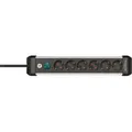 BRENNENSTUHL Premium-Alu-Line,   6-fach, 3m, silber/schwarz