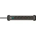 Brennenstuhl 1391030600 Verlängerungskabel 3 m 6 AC-Ausgänge Drinnen Schwarz, Silber