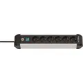 3.00m Brennenstuhl Strom Steckdosenleiste Premium-Alu-Line Schwarz 6 (1391030600)