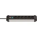 Brennenstuhl Premium-Alu-Line Steckdosenleiste 6-fach, schwarz