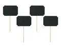 partydeco Papierdekoration, Tischkarten / Blumenstecker Tafeletiketten 11x8cm schwarz 4er Set