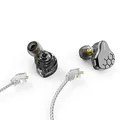 keephifi KBEAR Lark IEM Kopfhörer In-Ear-Monitor für klaren Sound, 1BA+1DD IEM mit 2-poligem abnehmbarem Kabel-Headset, HiFi-Bass Ohrhörer für Musiker, Sänger, Audiophile (grau, mit mikro)