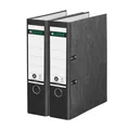 2x Leitz Ordner 1080 DIN A4 Ordner Büro 80mm 180°-Mechanik Wolkenmarmor schwarz