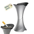 Standaschenbecher für Draußen Aschenbecher Outdoor Wetterfest Stand Aschenbecher für Draussen Standascher Säulenascher für Terrassen Balkone Stehaschenbecher Silber