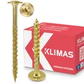 KLIMAS Holzschrauben Torx - Tellerkopfschrauben TX Gelb Schrauben - Flachkopfschrauben Holz - Tellerkopf - Schrauben Set Torx - Holzschrauben Set Dachkonstruktion Schrauben - 8x280 mm - 50 Stück
