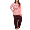 Moonline Pyjama Pyjama in großen Größen (Übergröße XL - 4XL) aus 100% Baumwolle rosa 64-66