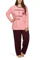 Moonline Damen Schlafanzug in großen Größen (Übergröße XL - 5XL), Farbe:rosa, Größe:64-66