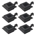 vidaXL 6x Solarleuchte LED Quadrat 12cm Schwarz Solarlampe Licht Dachrinnen