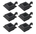 vidaXL Außen-Wandleuchte, Outdoor Solarleuchten 6 Stück LED Quadratisch 12 cm Schwarz