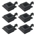 Outdoor Solarleuchten 6 Stück LED Quadratisch 12 Cm Schwarz Gartenlampe Garten