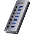 Unitek Usb-A 7-In-1 Hub Mit Schaltern - Grau