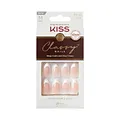 KISS Classy ​​Press On Nägel - "Dashing" Hellweiß French nude mittellange Mandel Coffin Form - 28 Press On Kunst-Nägel zum Aufkleben DIY, 2g Nagelkleber, 1 Maniküre-Stäbchen, 1 Mini-Feile