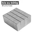 MaajeeKuto Magnet Neodym Magnet 10x5x1 mm N38 Quadermagnet 400g Haftkraft Stark (50-St)