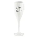 Koziol Glas mit Spruch CHEERS No. 1, bruchsicheres und stoßfestes Sektglas, aus thermoplastischem Material, isoliert 4x besser als Glas, 100 ml, 1 Stück