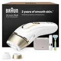 Braun IPL Geräte Haarentfernung Silk·expert Pro 5, PL5156, Weiß/Gold - Alternative Laser Haarentfernung für Zuhause, Dauerhafte Haarentfernung, Inkl. Etui, Mini-Rasierer, Venus Rasierer Und 2 Aufsätze