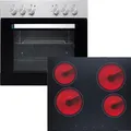 PKM Einbauherdset Backofen Glaskeramik Kochfeld Herdset BIC3 I-GK-IX-2 V2 - 59 L