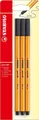 STABILO Fineliner STABILO Fineliner point 88 schwarz 3er Set