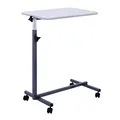 FabaCare Beistelltisch für Bett Nova, höhenverstellbarer Betttisch auf Rollen, mit FabaCare Easy To Clean Spezialversiegelung, Tisch mit Neigung, Grau