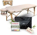 ZEN Massageliege Massagetisch Massagebank Therapieliege mobil klappbar Creme