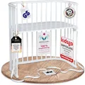 babybay Boxspring Beistellbett aus massivem Buchenholz / kompakt & verwandelbar / Kinderbett Höhe stufenlos verstellbar & umweltfreundlich / mitwachsendes Babybett (weiß lackiert)