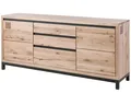 Sideboard hell Kommode 3 Schubladen 4 Fächer Wildeiche massiv 190x85 ohne Aufbau