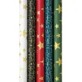 ZOEWIE Weihnachtspapier Golden Glam Recy. Papier 80 g/m2, Metallic-Relieffarbe sortiert 1,5m x 70cm  25 Stück