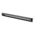 DIGITUS 24 Port modular PatchPanel Keystone Modul 19 Zoll Patchfeld 1HE schwarz