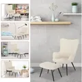 Relaxsessel Lehnstuhl Sessel Polstersessel Mit Hocker Cremeweiß - Woltu