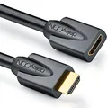 deleyCON 1m HDMI Verlängerung - Kompatibel zu HDMI 2.0a/b/1.4a - UHD 4K HDR 3D 1080p 2160p ARC - High Speed mit Ethernet - Schwarz