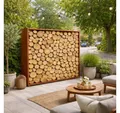 ESTEXO Regal Cortenstahl Sichtschutzwand Brennholzregal 200x200x38 cm Rost Holzla