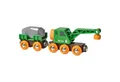 BRIO® Spielzeugeisenbahn-Set BRIO World World Grüner Kranwagen mit Anhänger