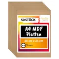 Creative Deco 50 x A4 MDF Platten | 300 x 210 x 3 mm | Dünne Holz-platten | Perfekt für Laser, CNC Router, Modellierung, Durchbrochenes, Laubsäge