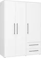 FORTE Kleiderschrank Mokkaris, zeitloses Design, 3–4 Türen, Made in Europe (B/H/T ca. 145x200x59cm oder 206x200x59cm) Schubladen, schwarze Stangengriffe, Stauraum, auch in Schwarz