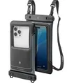 Spigen Schwimmende wasserdichte Handyhülle 2er-Pack mit Luftkissen-Schwamm, IPX8-Zertifiziert, Stoßfest, Kompatibel mit iPhone, Galaxy, Pixel bis 7 Zoll – Schwarz