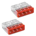 2x WAGO Steckklemme 4 fach rot 2273-204 Dosenklemmen Compact 4 Klemmstellen