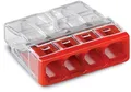 WAGO 2273-204 COMPACT-Verbindungsdosenklemme transparent/rot 100 Stück