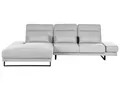 4-Sitzer Ecksofa L-Form Stoffbezug grau mit Chaiselongue rechts 3 Kissen Ikast