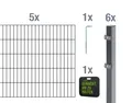 Alberts Doppelstabmattenzaun Grundset, (Set), Höhe: 80-160 cm, Gesamtlänge: 4-30 m, zum Einbetonieren