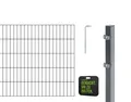 Alberts 691356 Doppelstabmattenzaun Zaun-Komplettset mit Kniekissen | verschiedene Längen und Höhen | anthrazit | Höhe 80 cm | Länge 10 m